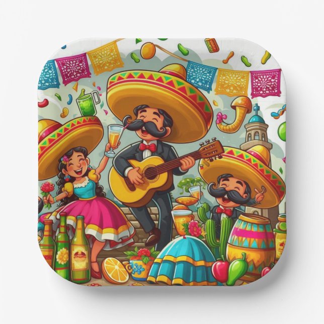 Mariachi  paper plate (Front)