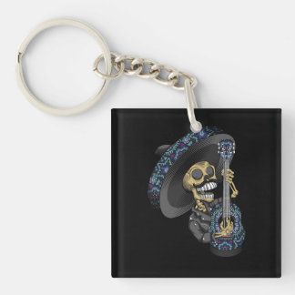 mariachi skull mexican keychain