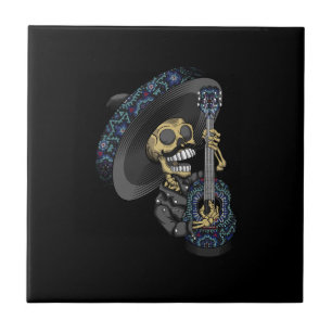 mariachi skull mexican tile