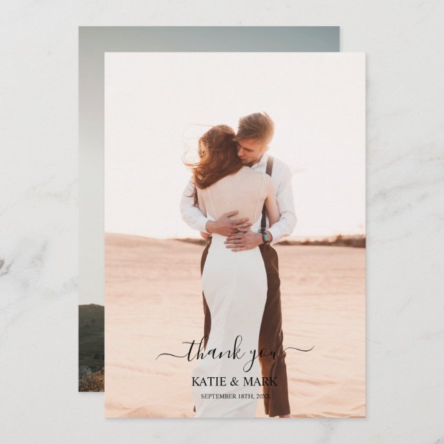 Mariage 2 Photo Love Script Mariage Merci (Devant / Derrière)