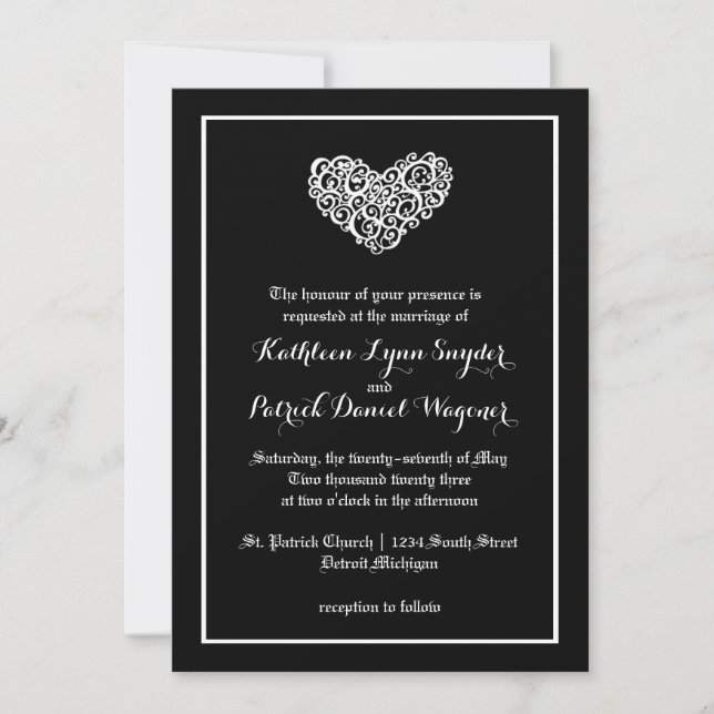 Mariage à Cœur Tourbillonnant - Invitation de Mari (Devant)