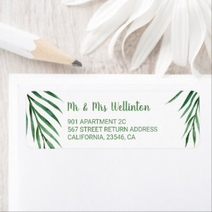 Mariage à feuilles de palmiers vert moderne