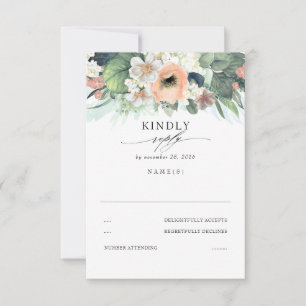 Mariage à la florale rose et blanche Peach RSVP