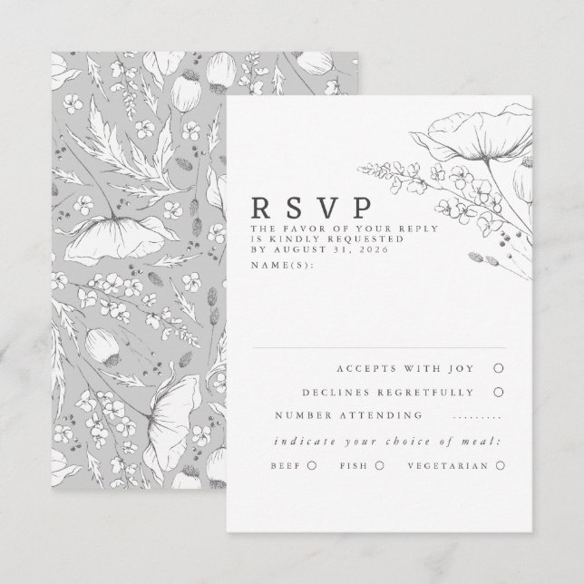 Mariage à la main des Fleurs sauvages RSVP (Devant / Derrière)