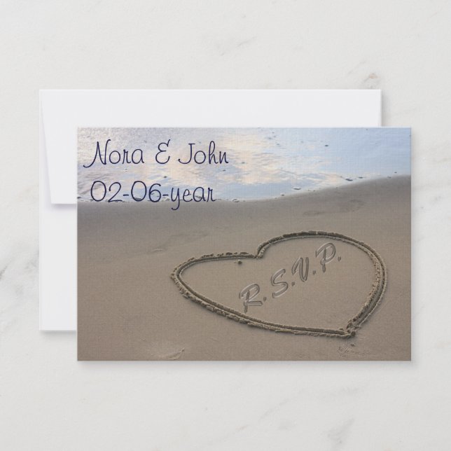 mariage à la plage RSVP standard 3,5 x 5 (Devant)