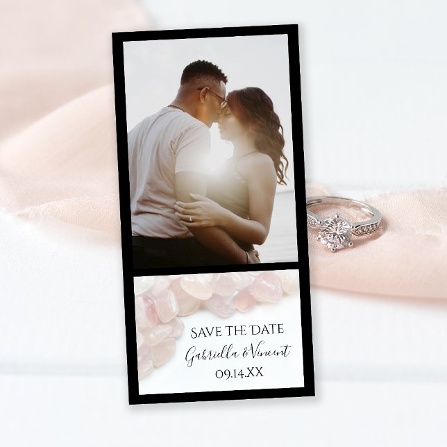 Mariage à la quartz rose Enregistrer la date Carte (Créateur téléchargé)