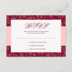 Mariage à la swirl Burgundy et rose vif RSVP