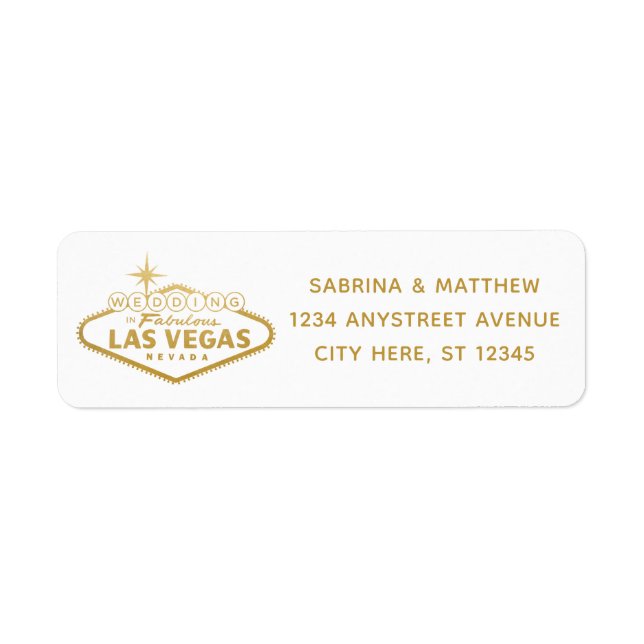 Mariage à Las Vegas Adresse de retour (Devant)