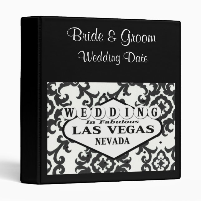 MARIAGE à Las Vegas Classeur personnalisé (Devant/Côté)