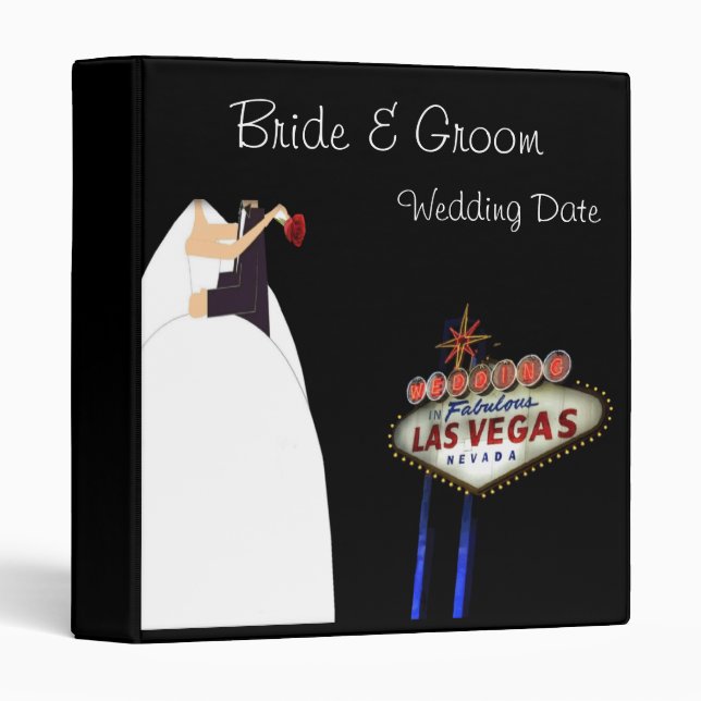 MARIAGE à Las Vegas Classeur personnalisé (Devant/Côté)
