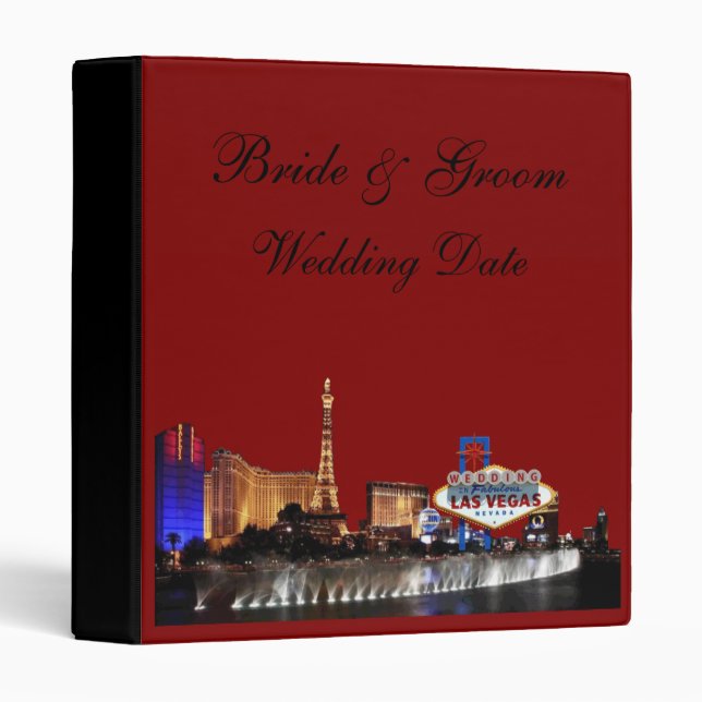 MARIAGE à Las Vegas Classeur personnalisé (Devant/Côté)
