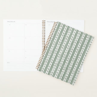 Mariage à motif botanique vert et blanc imprimé en