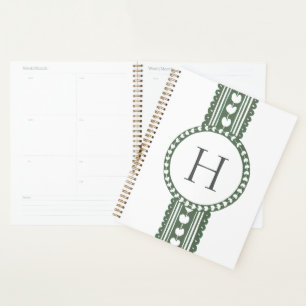 Mariage à motif botanique vert et blanc imprimé en