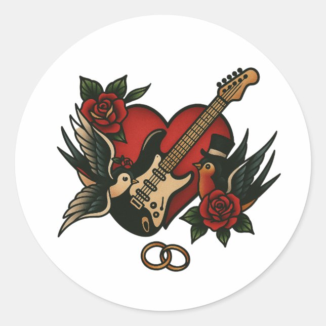 Mariage à thème rock stationnaire - Sticker (Devant)