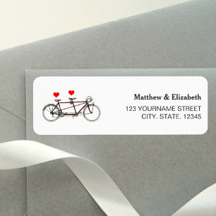 Mariage à vélo tandem vintage mignon