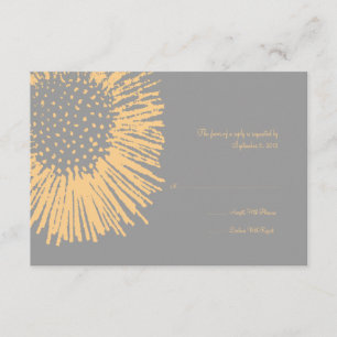 Mariage Abstrait jaune et gris RSVP