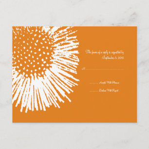 Mariage Abstrait orange et blanc RSVP