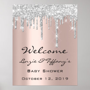 Mariage Accueil Poster Baby shower de disques d'ar