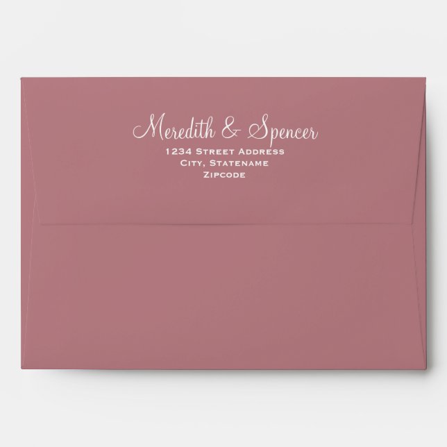 Mariage Adresse de retour Rose Dusty Enveloppe (Dos (Haut rabat))