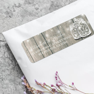 Mariage Adresse Rustique Bois Mason Jar String Lum