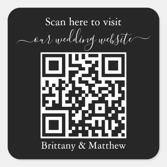 Mariage Ajoutez votre code QR Site Web Autocollant (Devant)