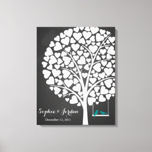 Mariage alternatif livre d'or coeur turquoise