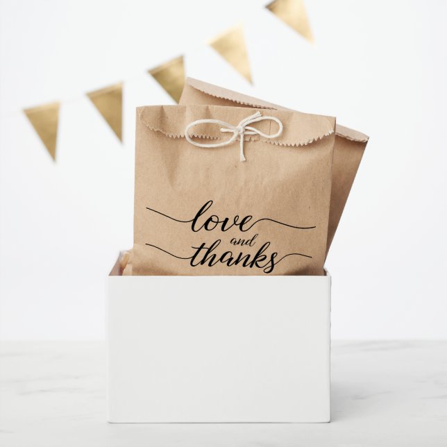 Mariage Amour et merci Script Custom Traite sacs (Fête)