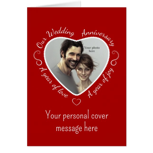 Mariage Anniversaire Romantique Personnalisé Photo (Devant)