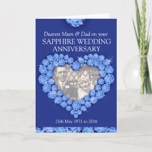 Mariage anniversaire Sapphire parents carte photo