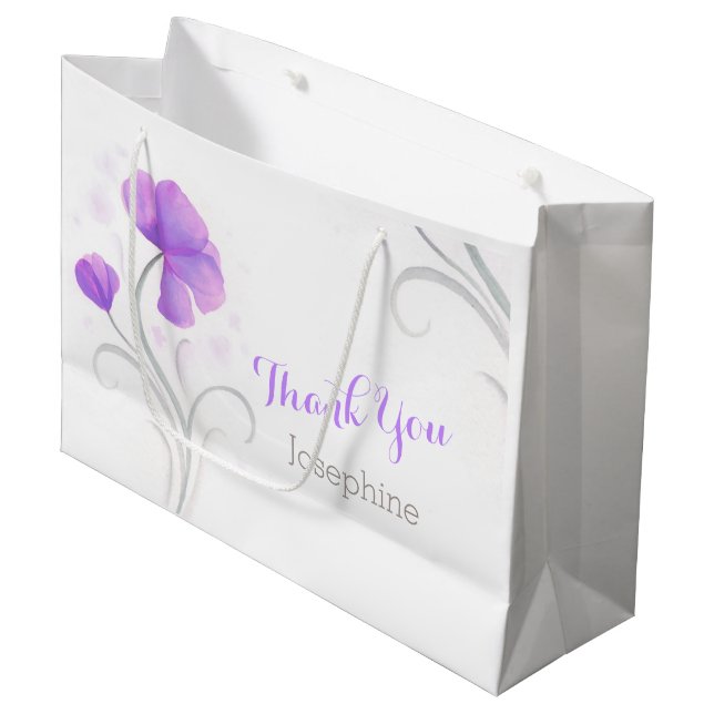 Mariage aquarelle merci sac cadeau personnalisé (Devant Angle)
