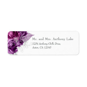 Mariage aquarelle prune et marine