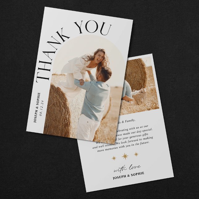 Mariage Arch moderne Carte de remerciements avec 2 (Créateur téléchargé)
