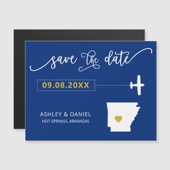 Mariage Arkansas Enregistrer la carte de la date,  (Devant / Derrière)