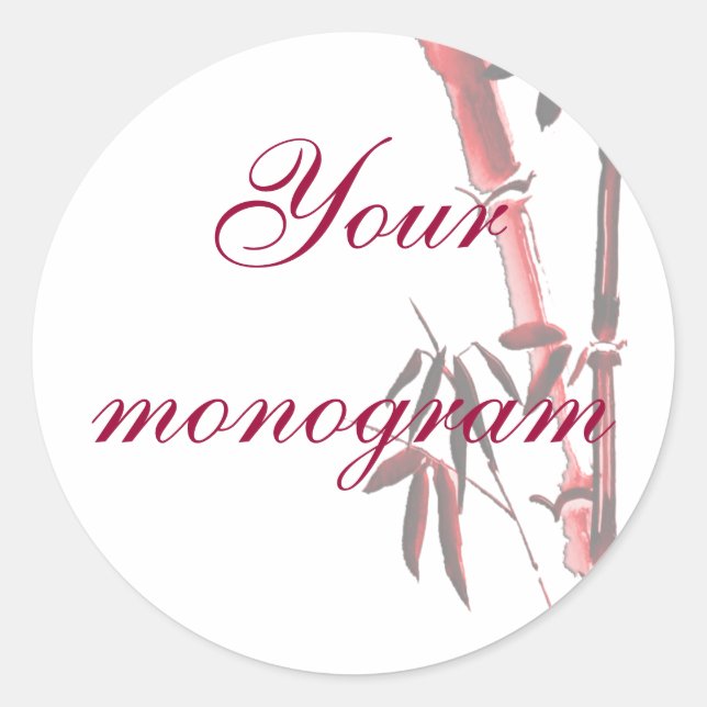 Mariage asiatique en bambou Étiquette d'enveloppes (Devant)