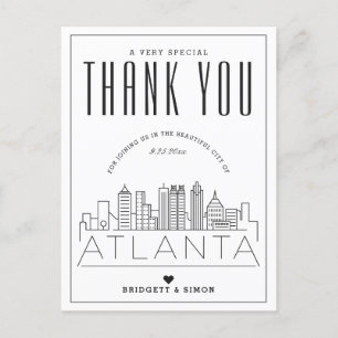 Mariage Atlanta   Merci de venir ! Carte postale
