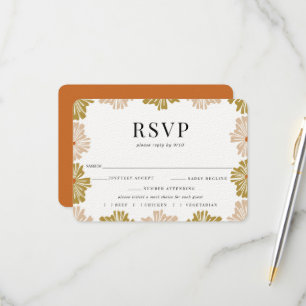 Mariage au cadre floral rétro RSVP Choix de repas