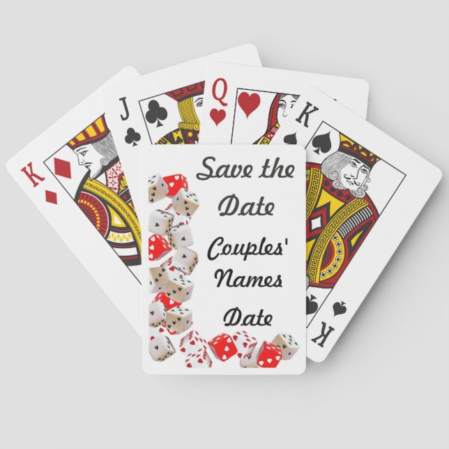 Mariage au casino jeu de cartes Save the Date (dos)