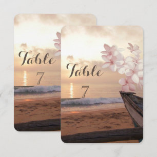 Mariage au coucher de soleil sur la plage, carte d