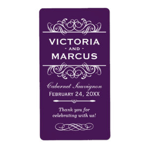 Mariage aubergine bouteille Monogramme Favoriser l