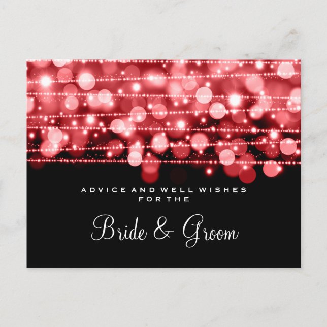 Mariage Avis Carte Fête Éclats Rouge (Devant)