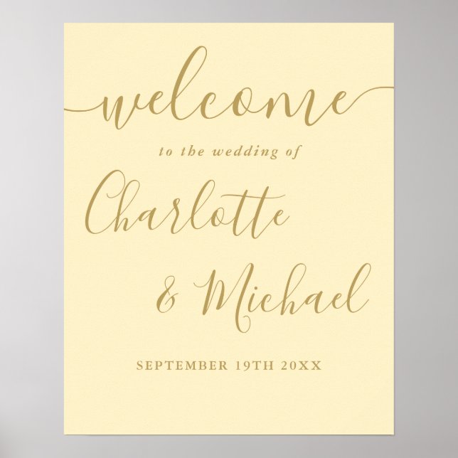 Mariage Beurre Jaune Et Or Affiche de bienvenue (Devant)