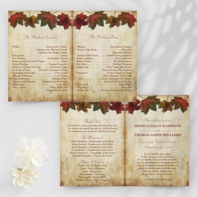 Mariage  Bi-Fold Programme Modèle (Créateur téléchargé)