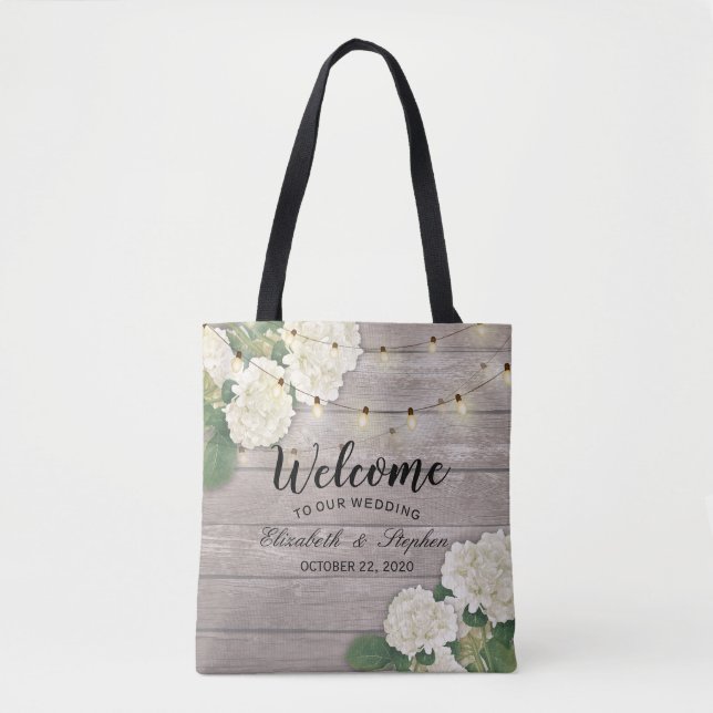 Mariage Bienvenue Sac cadeau Fleur Chaîne Lumière  (Devant)
