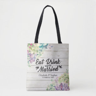 Mariage Bienvenue Sacs cadeaux Succulents Bois rus