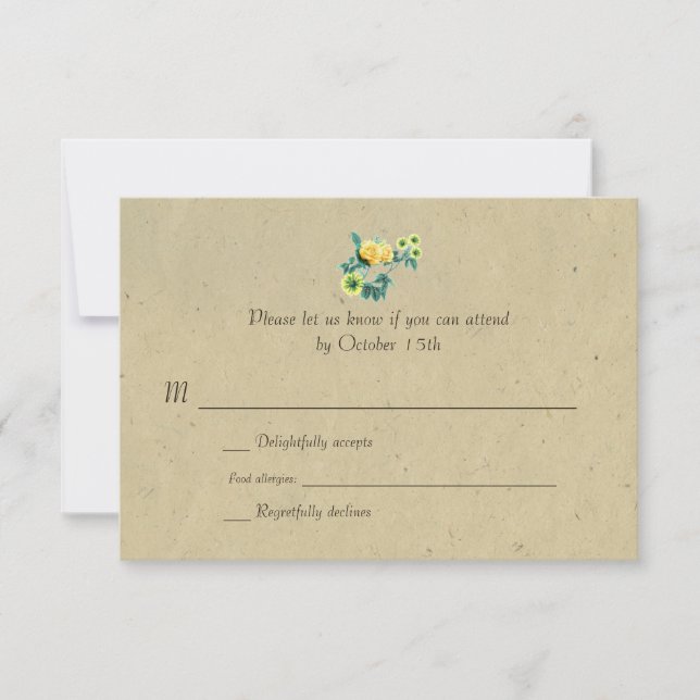 Mariage bilingue rustique de la Garland RSVP (Devant)