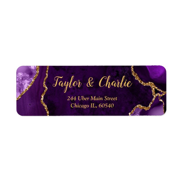 Mariage Bille d'agate violette et dorée (Devant)