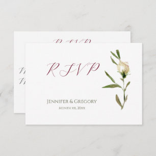 Mariage blanc aquarelle Roses RSVP