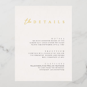 Mariage blanc Foil moderne Détails Carte de boîtie