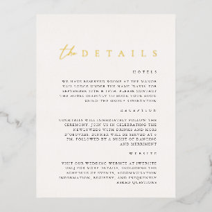 Mariage blanc Foil moderne Détails Carte de boîtie