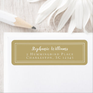 Mariage Blanc Or RSVP Moderne Simple Étiquette Chi